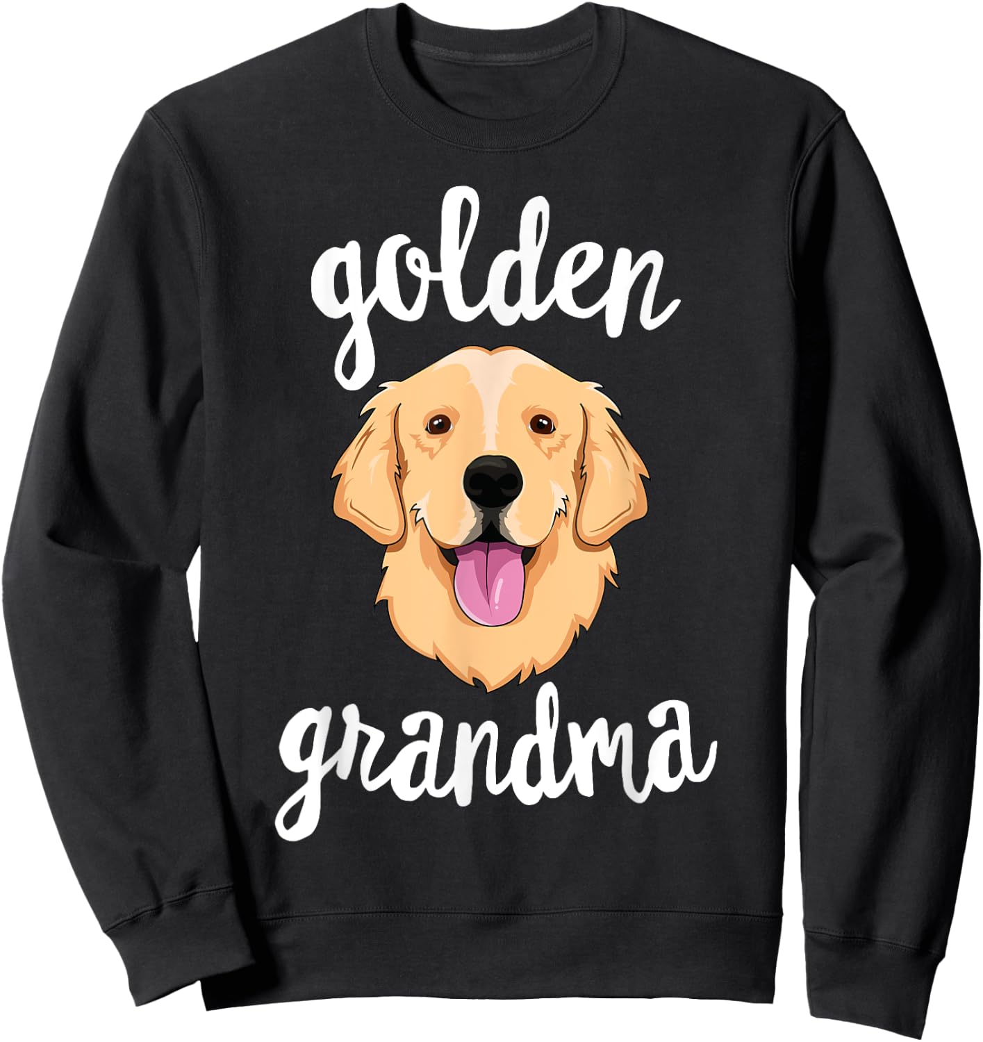 Golden Retriever Grandma Mother Fur Mom Dog Puppy Adopt Sweatshirt - Sweatshirt | Black