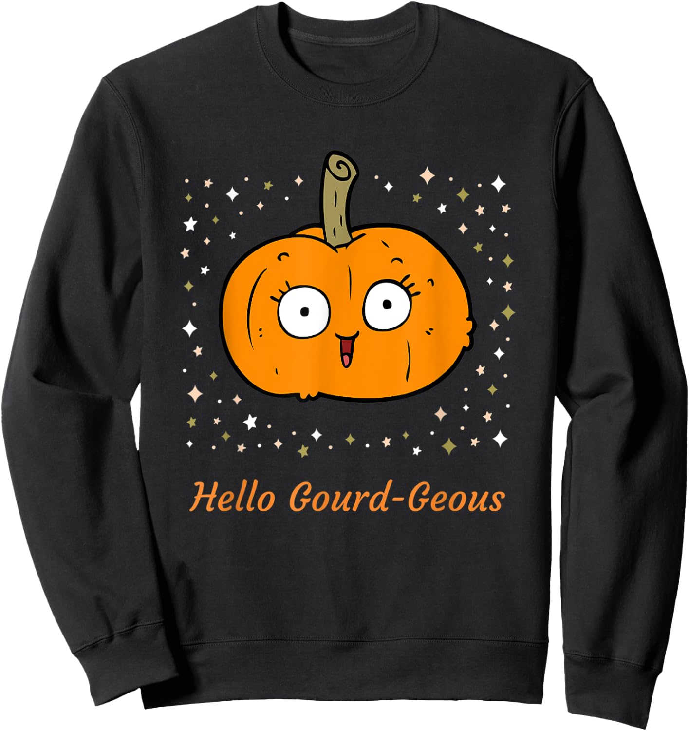 Cute Halloween Pumpkin Hello Gourd-Geous Costume Funny Gift Sweatshirt - Sweatshirt | Black