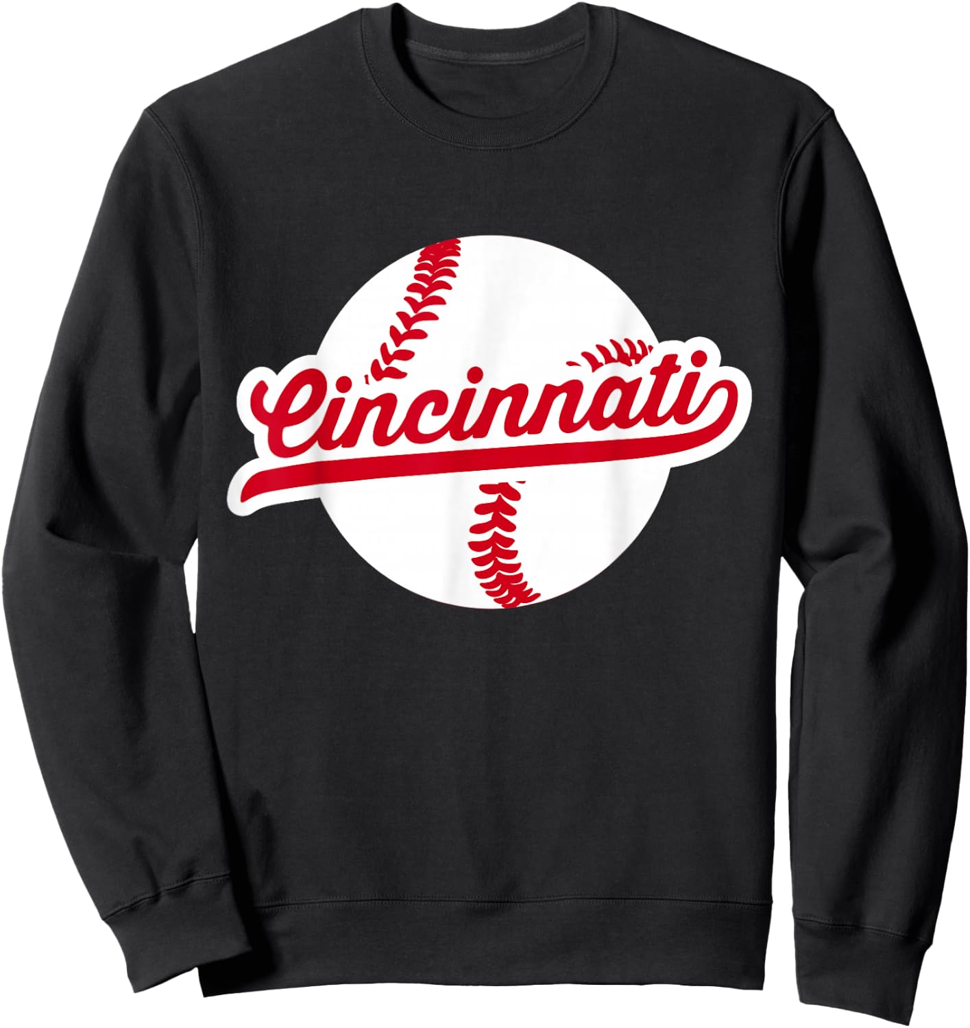 Cincinnati Baseball Vintage Ohio Pride Love City Red Sweatshirt - Sweatshirt | Black