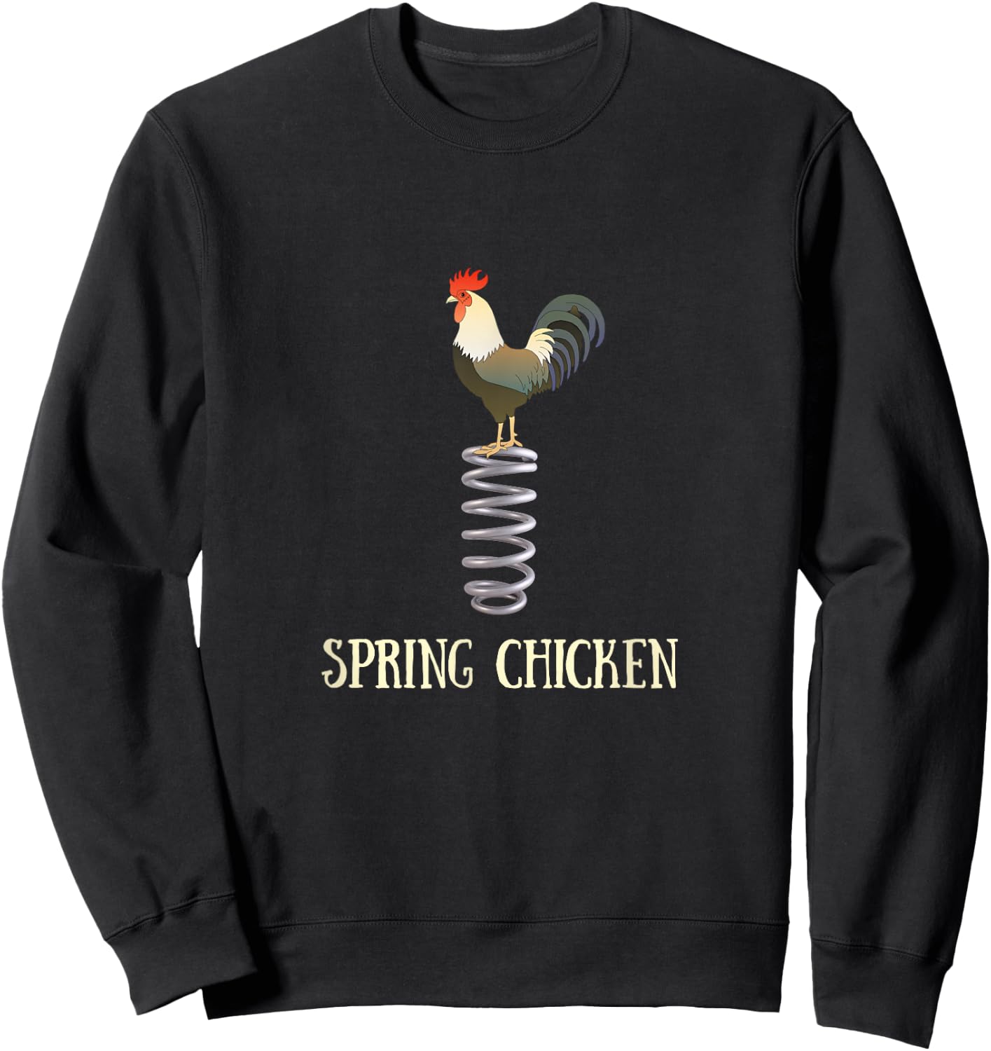 Funny Senior Citizen - Spring Chicken Sweatshirt - Sweatshirt | Black