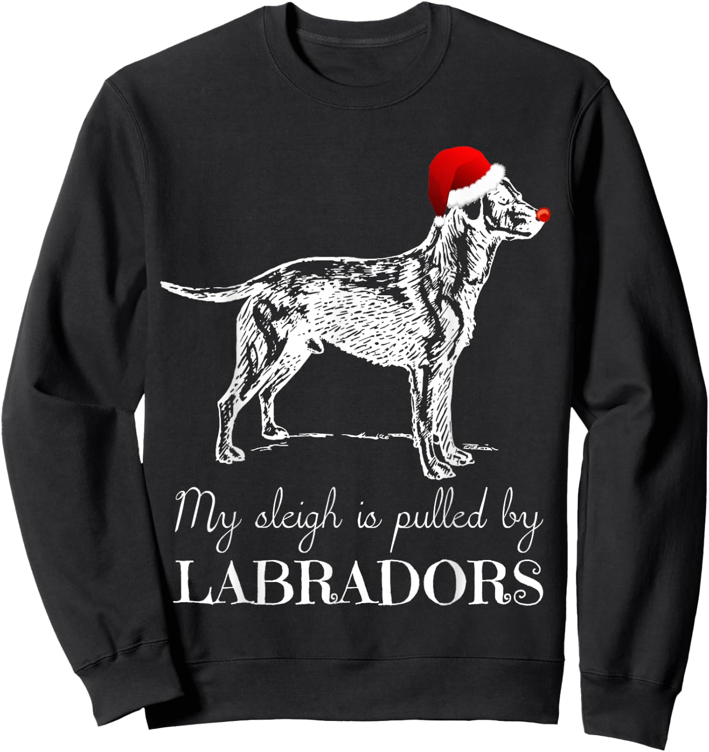 Labrador Retriever Christmas Shirt - Lab Dog X-Mas Men Women Kids Sweatshirt - Sweatshirt | Black