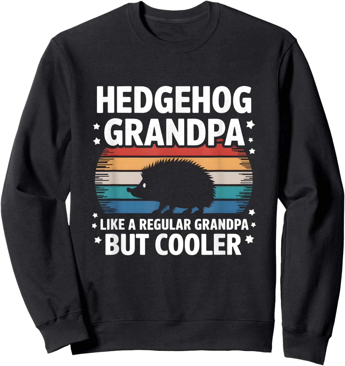 Hedgehog Lover Funny Vintage Hedgehog Grandpa Father's Day Sweatshirt - Sweatshirt | Black