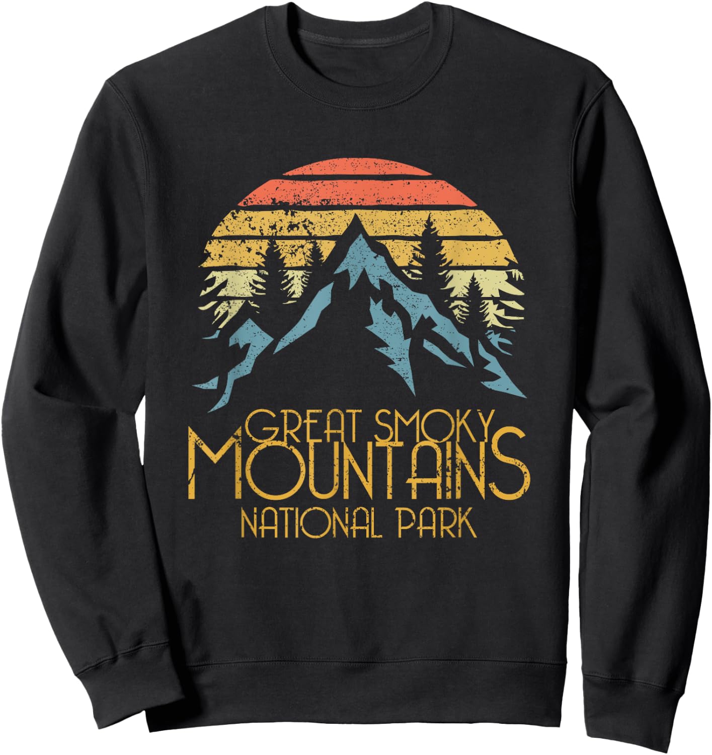 Vintage Great Smoky Mountains National Park Retro T Shirt Sweatshirt - Sweatshirt | Black
