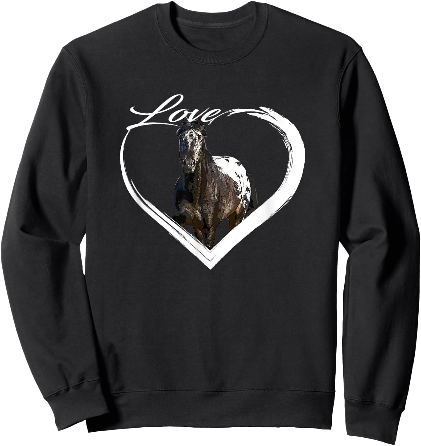 Love Appaloosa Paint Horse Lover of Horses Gift Sweatshirt - Sweatshirt | Black