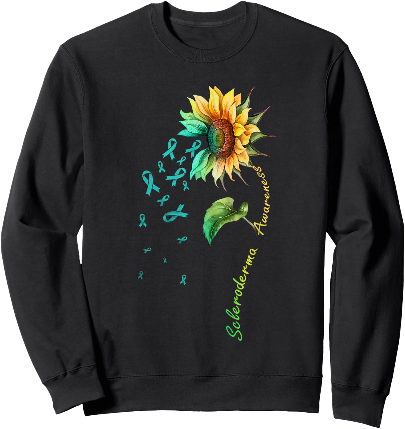 Scleroderma Awareness Sunflower Shirt Sweatshirt - Sweatshirt | Black