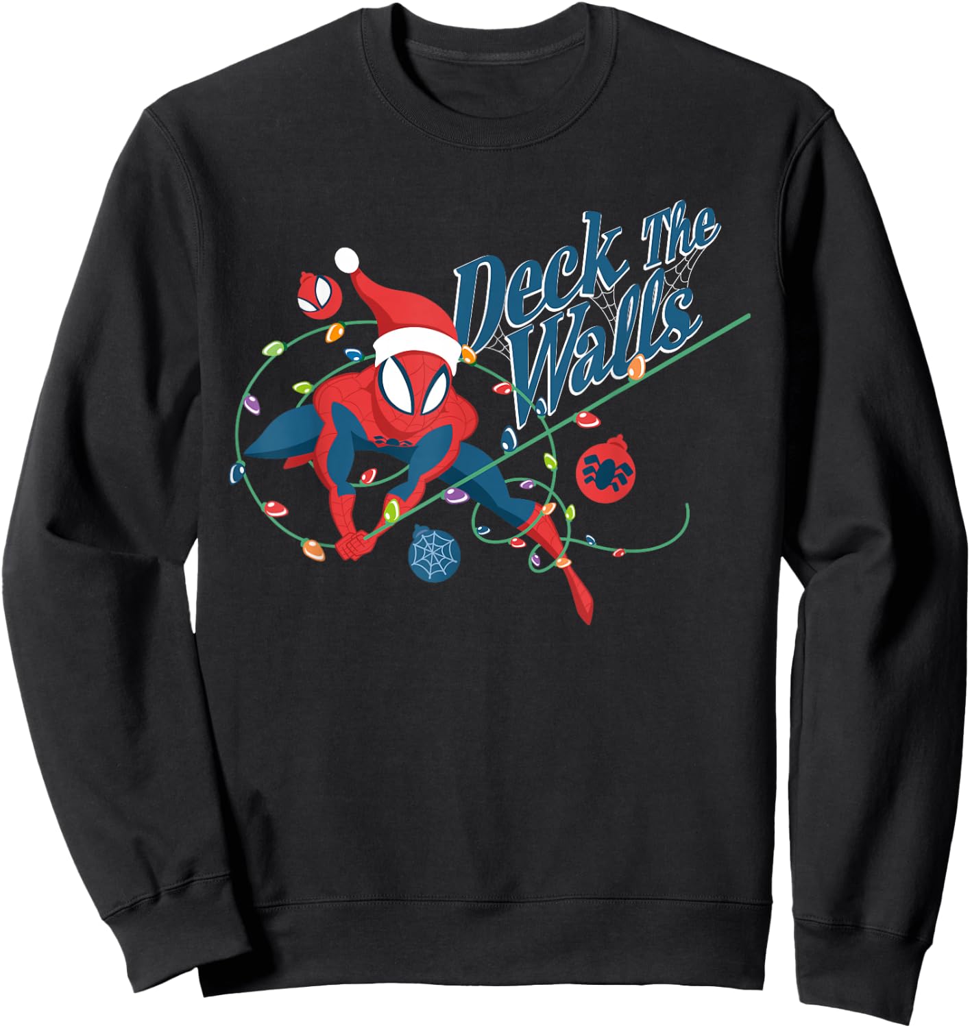 Marvel Spider-Man Deck The Walls Holiday Sweatshirt - Sweatshirt | Black