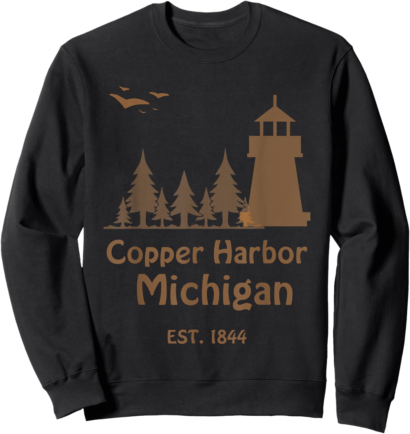 Summer in Copper Harbor Michigan Travel Apparel Men Women Sweatshirt - Sweatshirt | Black