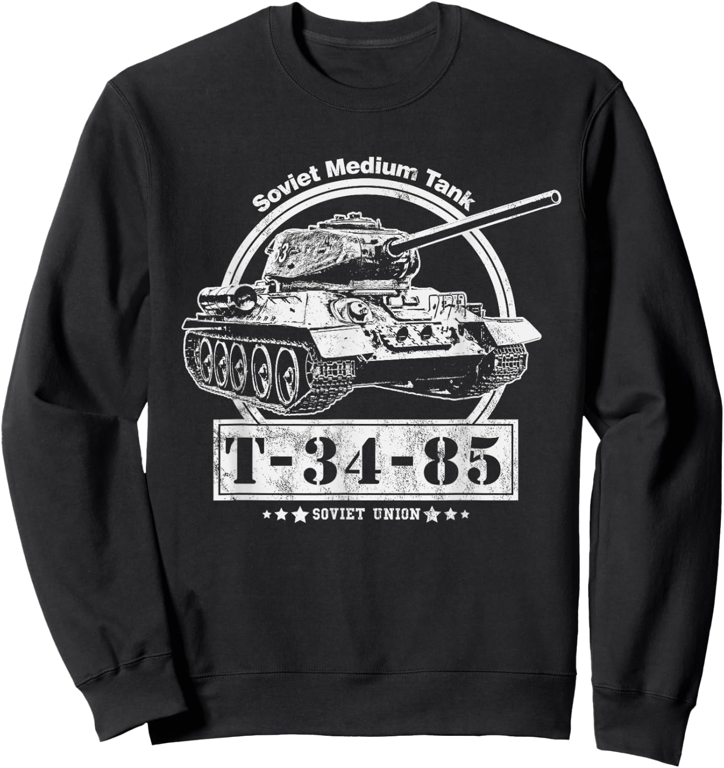 T-34-85 Soviet WW2 Tank Sweatshirt - Sweatshirt | Black