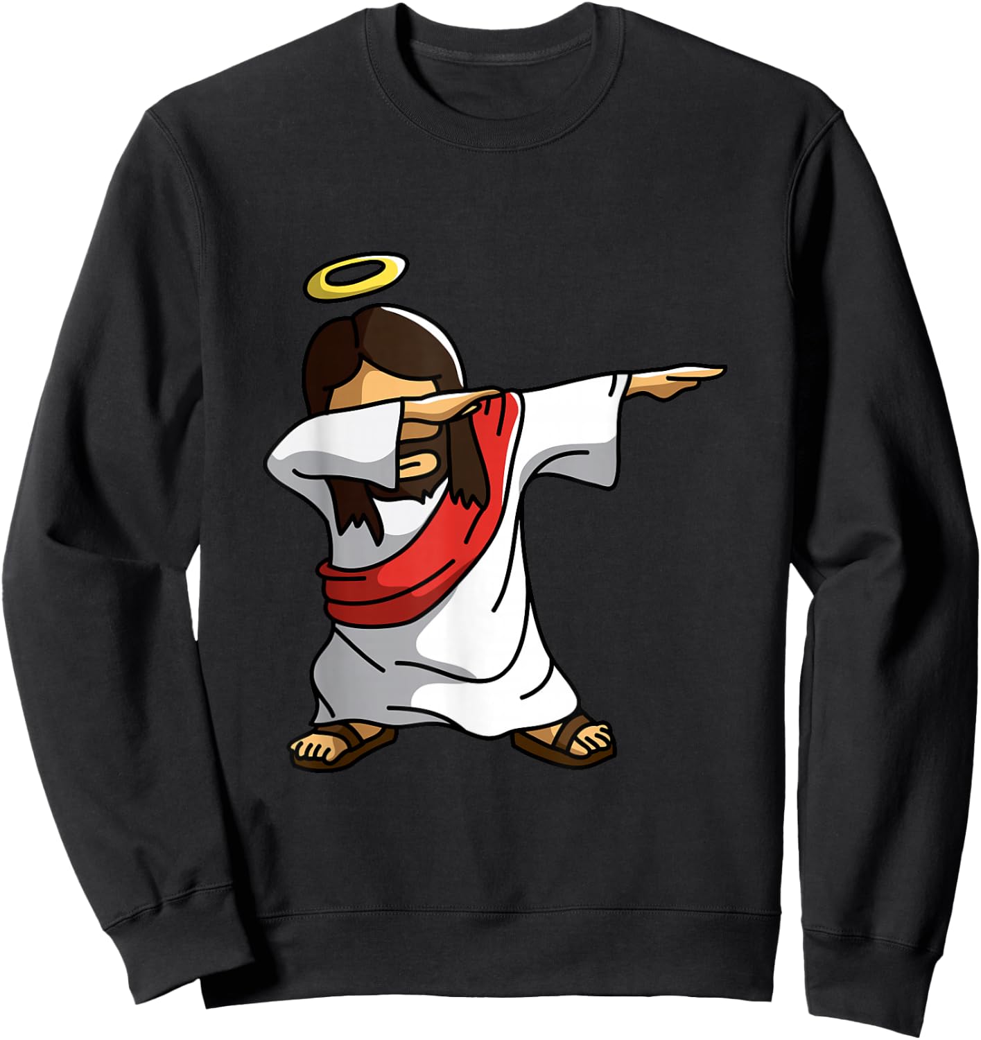 Dabbing Jesus Funny Dancing Christian Christmas Gift Sweatshirt - Sweatshirt | Black