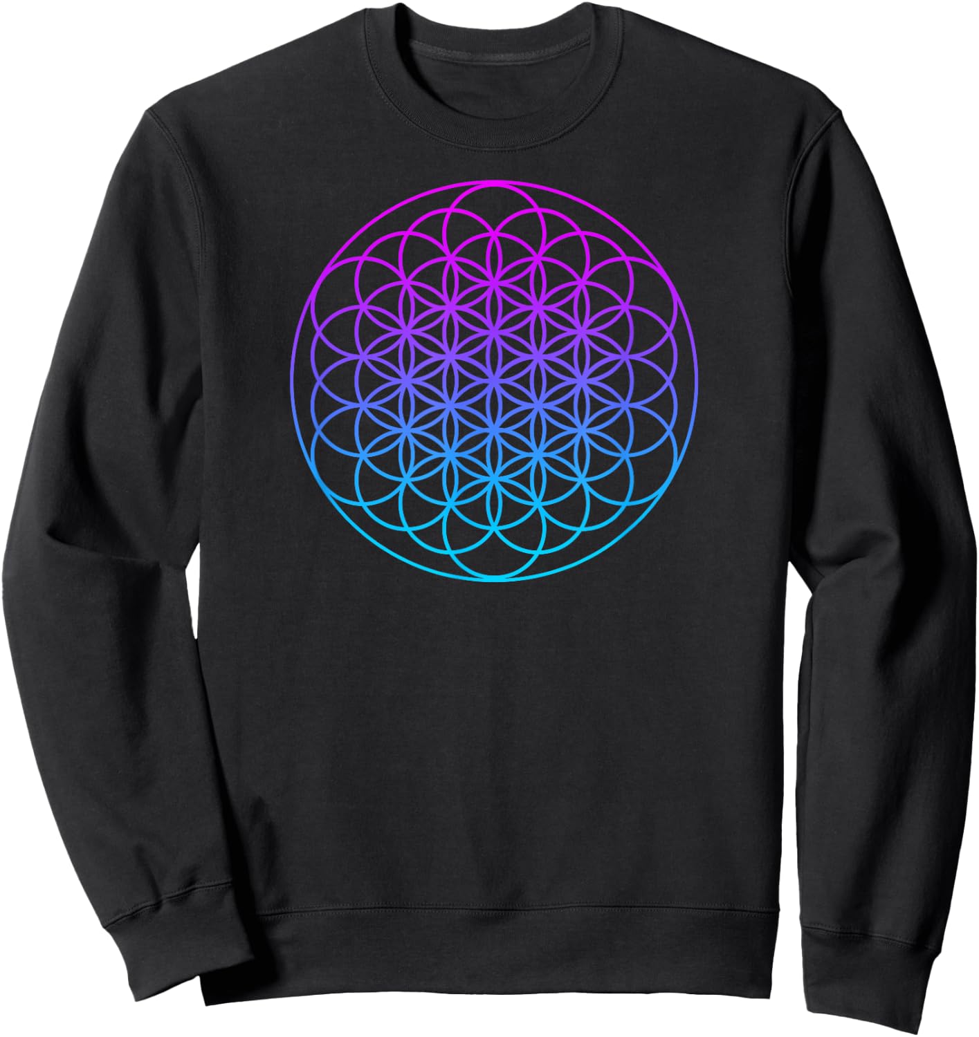 Sacred Geometry Shirt - Flower of Life Sweatshirt - Sweatshirt | Black