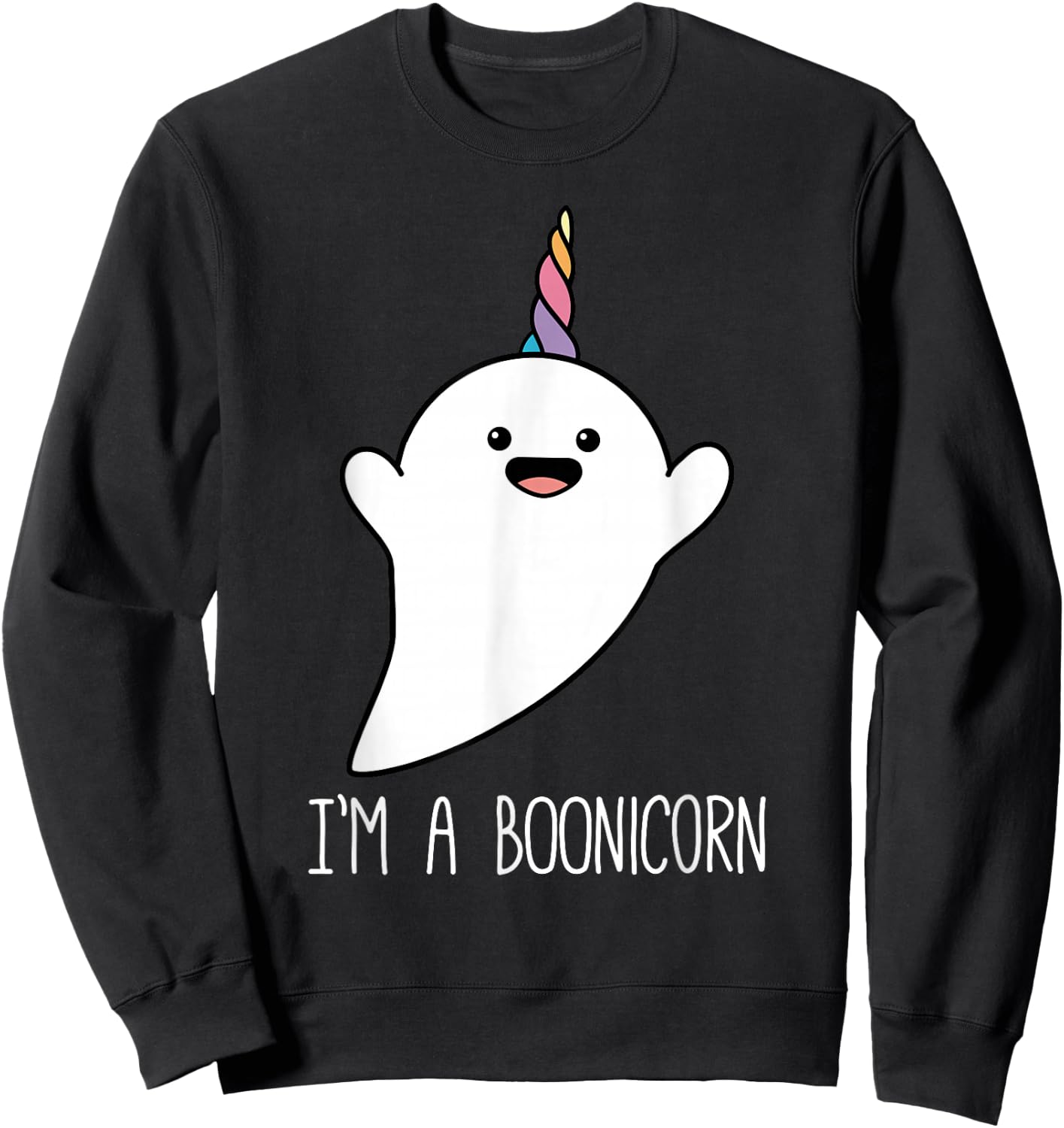 I'm a Boonicorn, Cute Halloween Shirt, Unicorn Ghost T Shirt Sweatshirt - Sweatshirt | Black