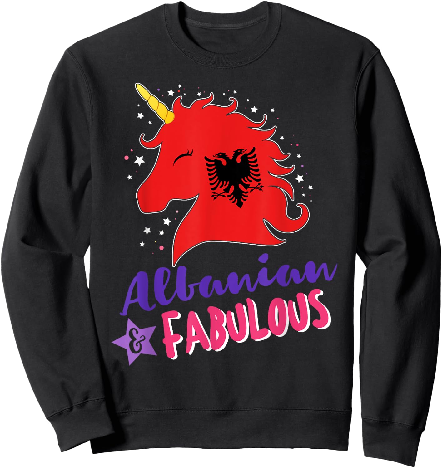 Albanian Pride Albanian Unicorn Sweatshirt - Sweatshirt | Black