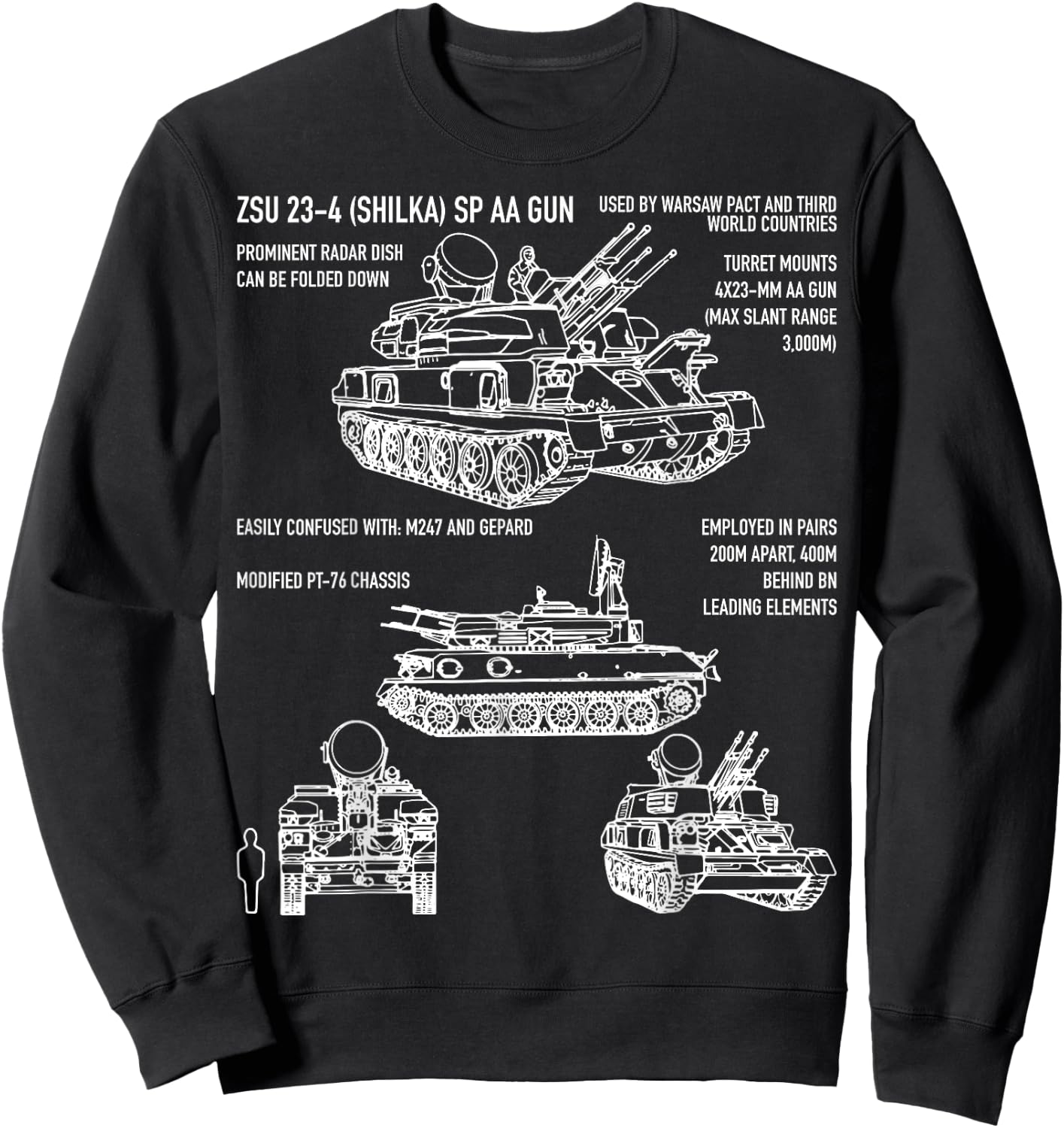 ZSU 23 Shilka Russian Anti-Flight Gift Sweatshirt - Sweatshirt | Black