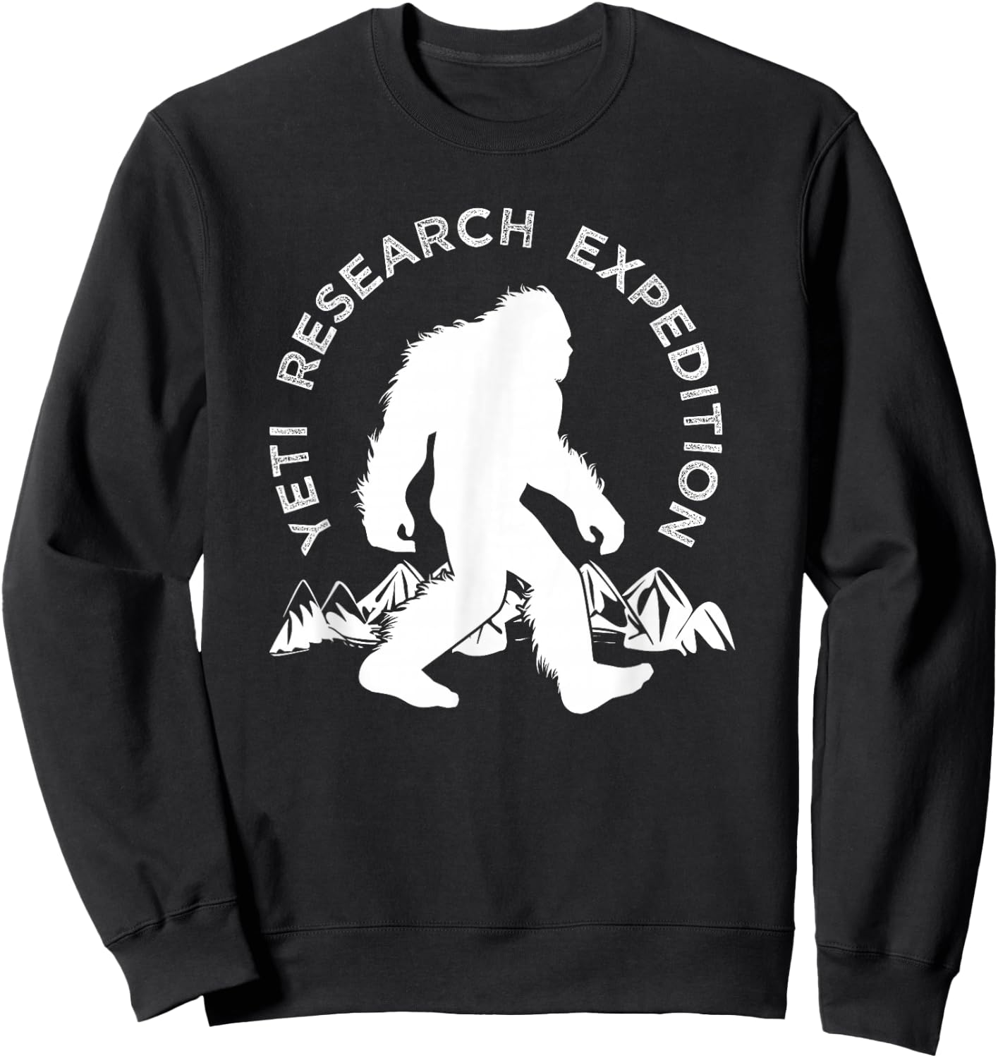 Yeti Research Expedition , Mountain Snowman Sweatshirt - Sweatshirt | Black