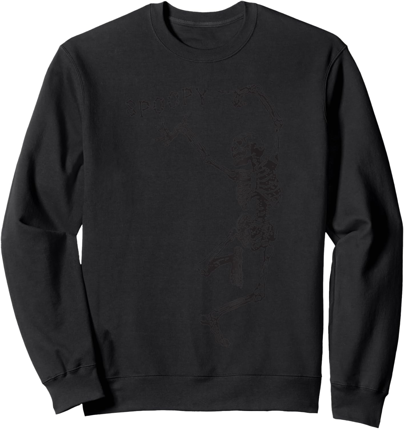 SPOOPY Skeleton Shirt Funny Halloween Meme Sweatshirt - Sweatshirt | Black