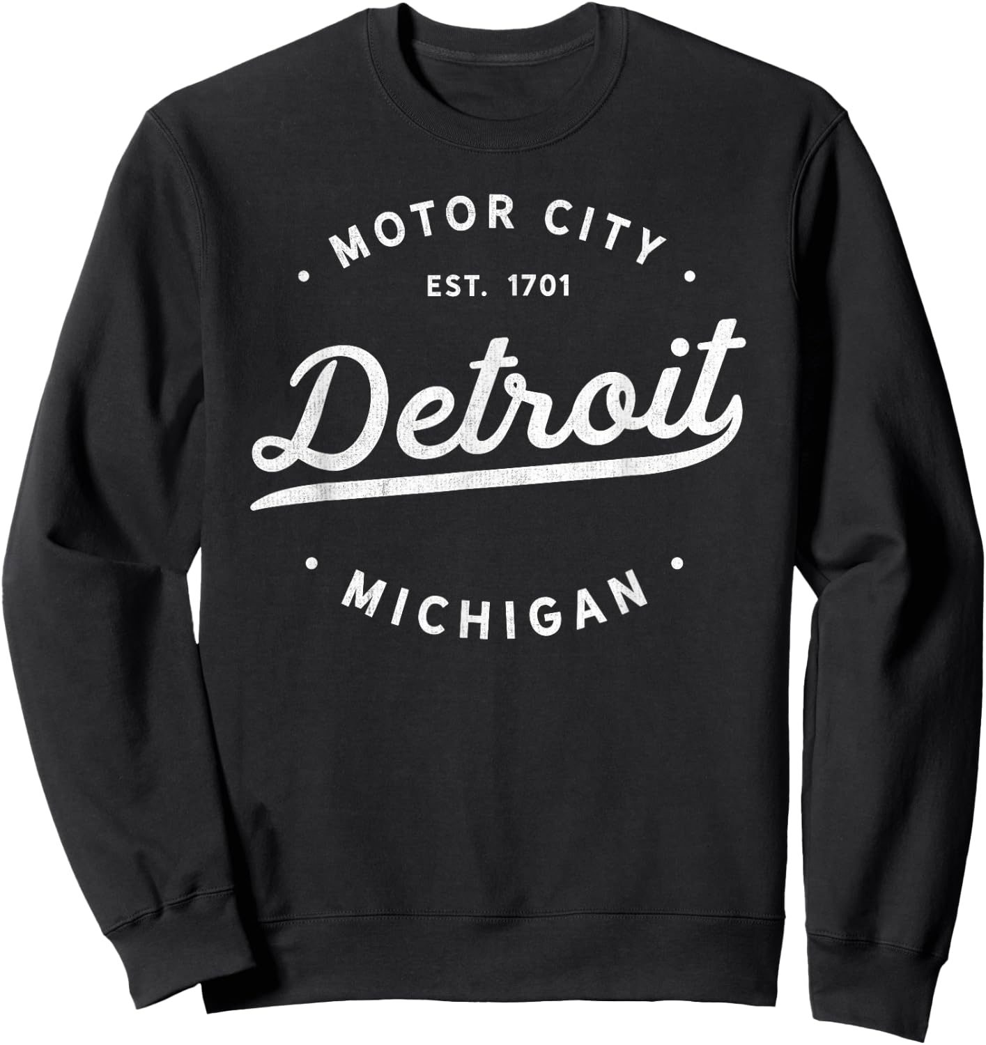 Classic Retro Vintage Detroit Michigan Motor City Sweatshirt - Sweatshirt | Black