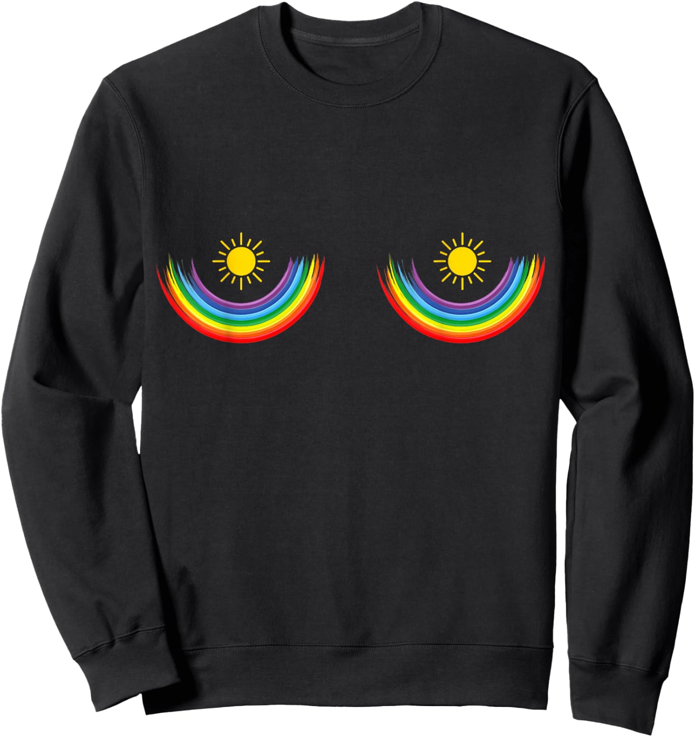 Rainbow Bra T Shirt Sun Boobs Multipurpose Celebrations Sweatshirt - Sweatshirt | Black