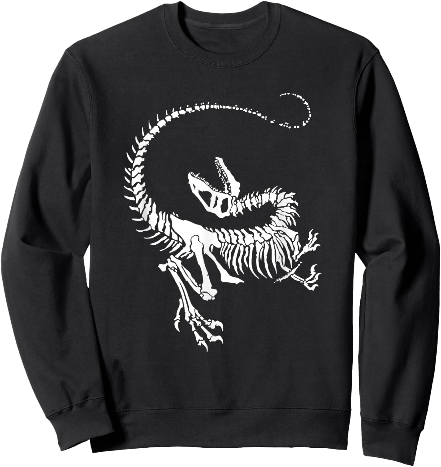 Velociraptor Dinosaur Fossil Skeleton Paleontology Sweatshirt - Sweatshirt | Black