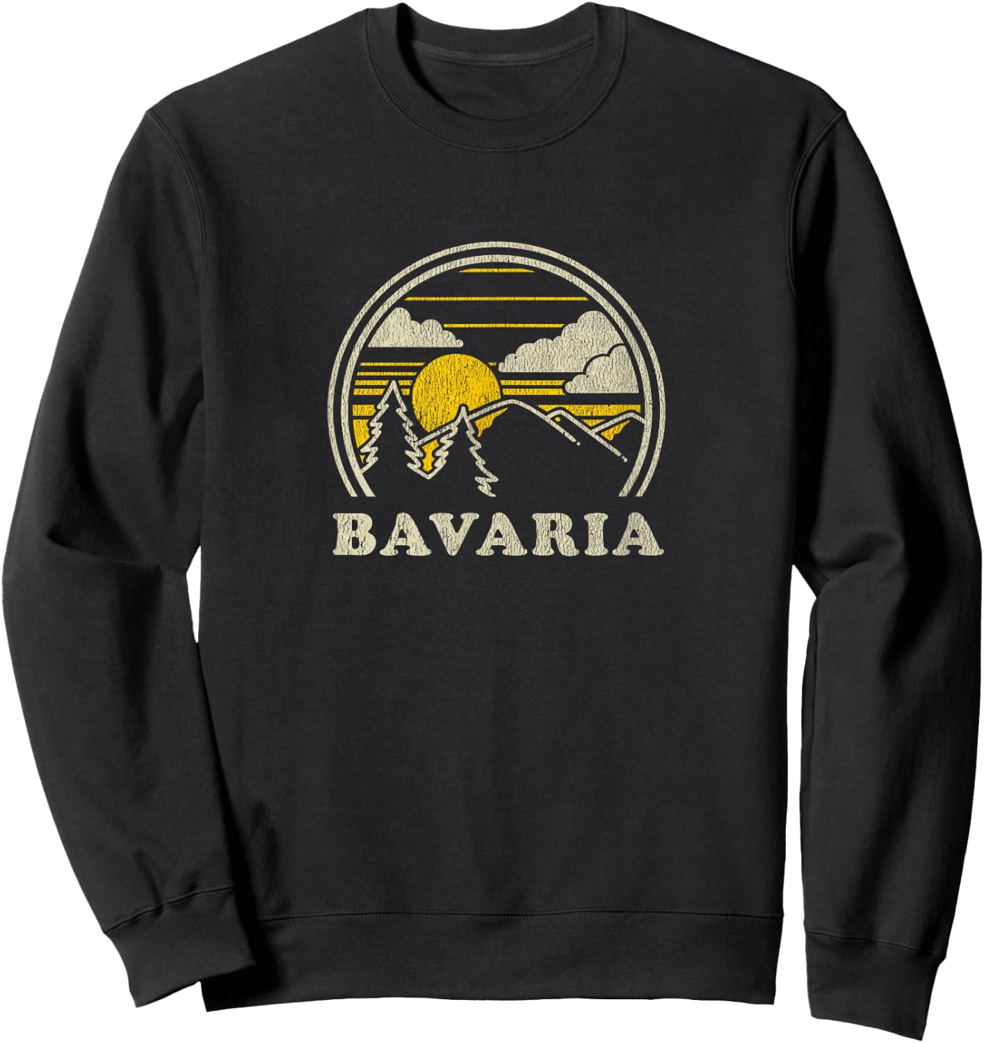 Bavaria Germany T Shirt Vintage Hiking Mountains Sweatshirt - Sweatshirt | Black