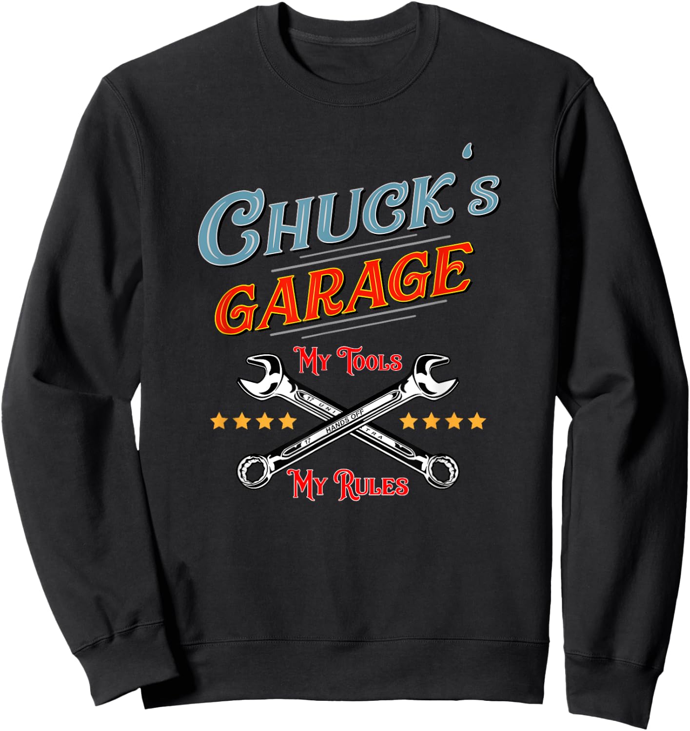 Chuck's Garage funny design Sweatshirt - Sweatshirt | Black