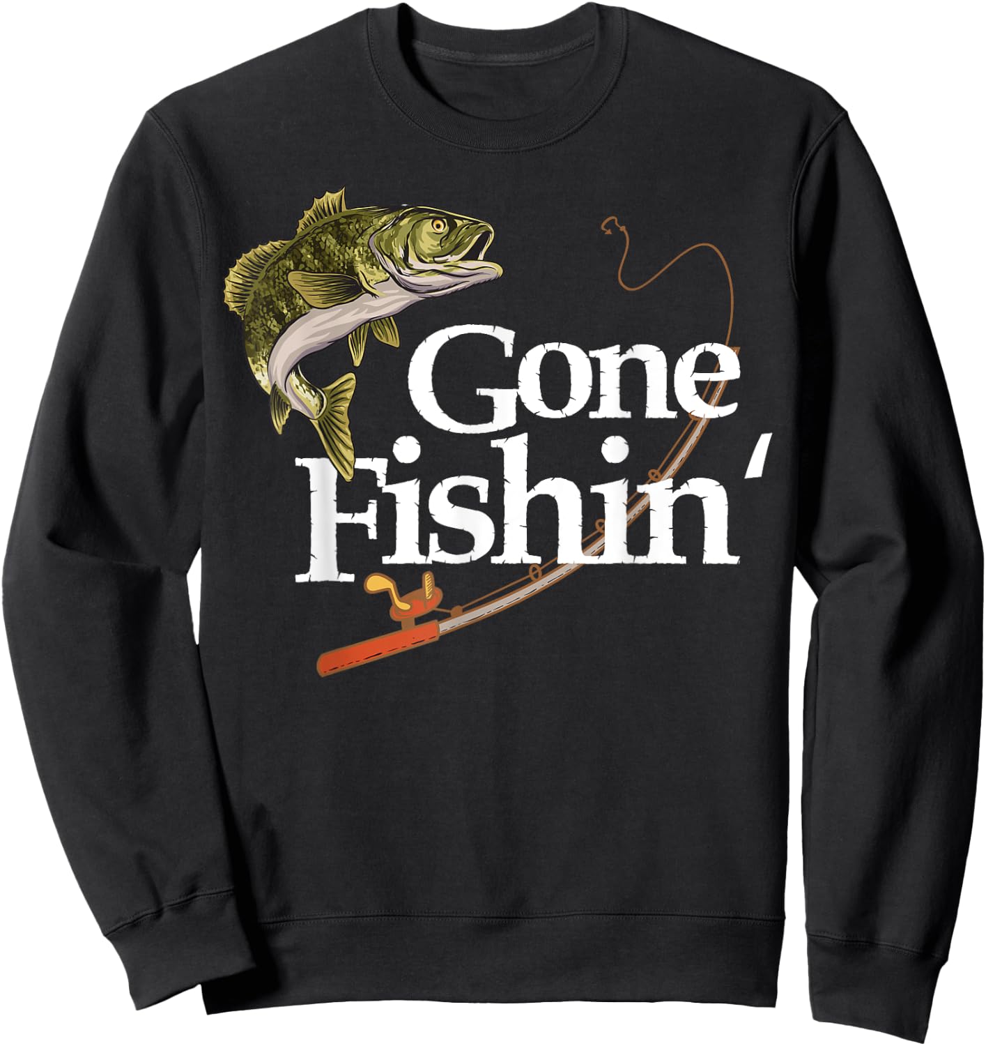 Gone Fishin' apparel Fisherman lover angler Fish Sweatshirt - Sweatshirt | Black