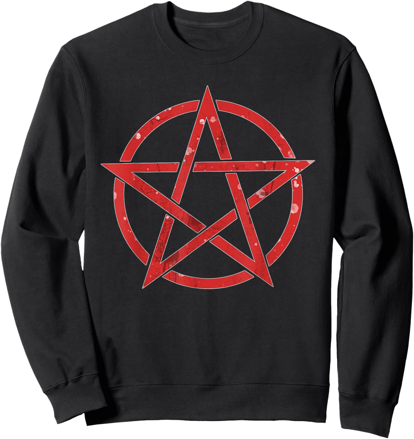 Red Pentagram - Wiccan / Pagan Symbol or Music Lover Gift Sweatshirt - Sweatshirt | Black
