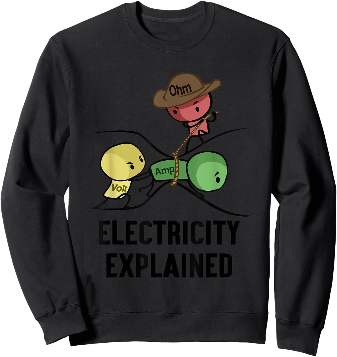 Electricity Explained Physics Nerd Gift I Teacher School Sweatshirt - Sweatshirt | Black