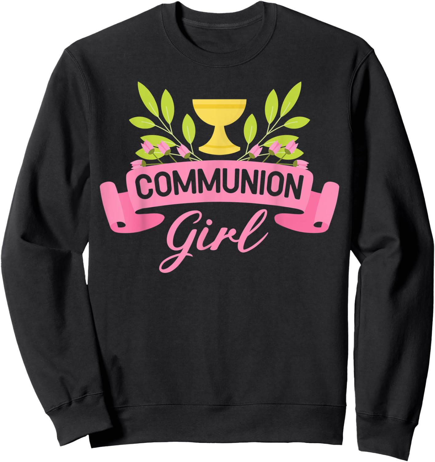 Communion Girl First 1st Holy Communion Sweatshirt - Sweatshirt | Black