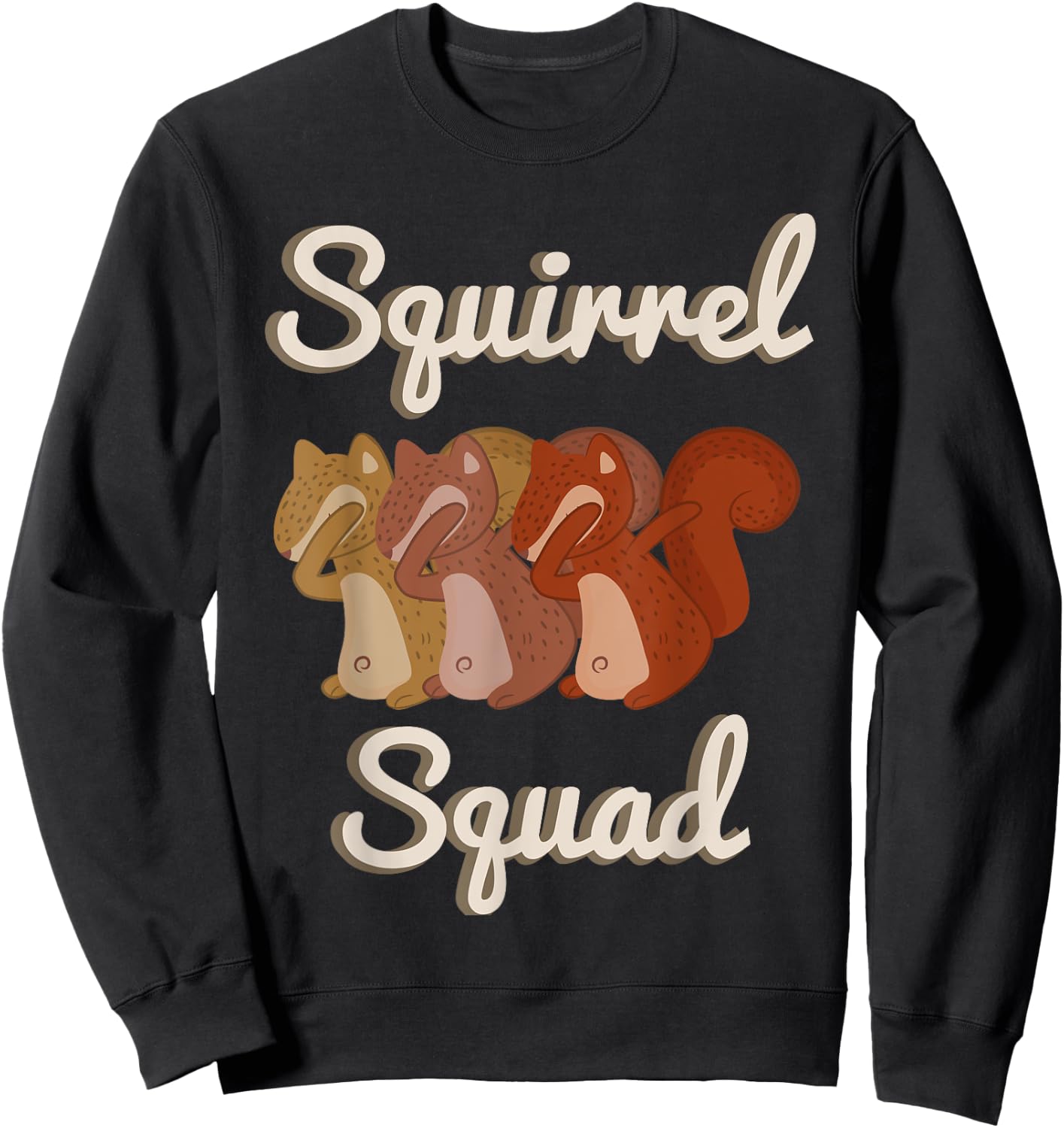 Your Squirrel Shirt Squirrel Squad -Adults Black Short Sleeve Sweatshirt - Sweatshirt | Black