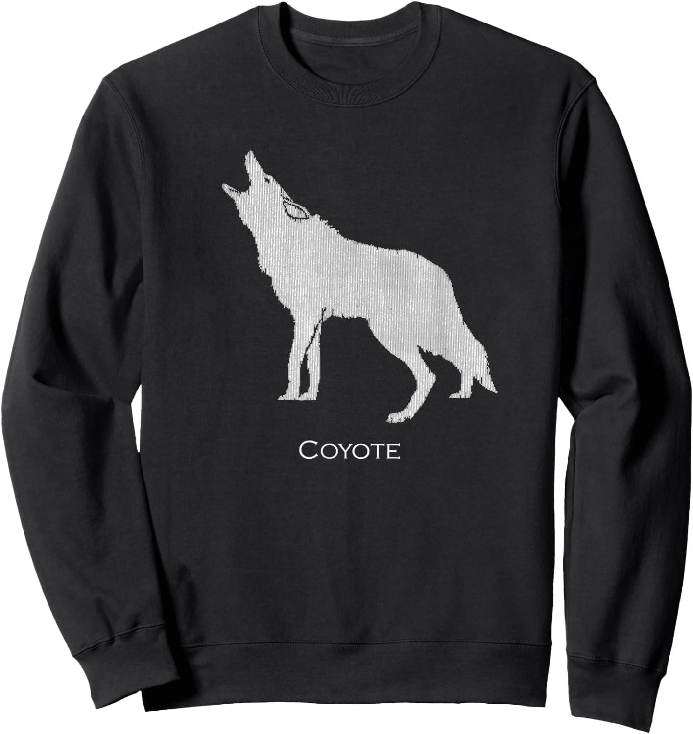 Howling Coyote Drawing Silhouette Style Sweatshirt - Sweatshirt | Black