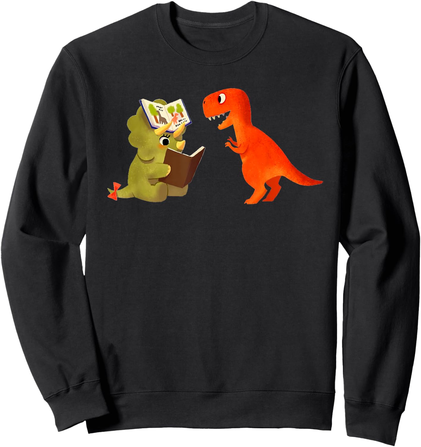 Cute Dinosaurs Book Sweatshirt - Sweatshirt | Black