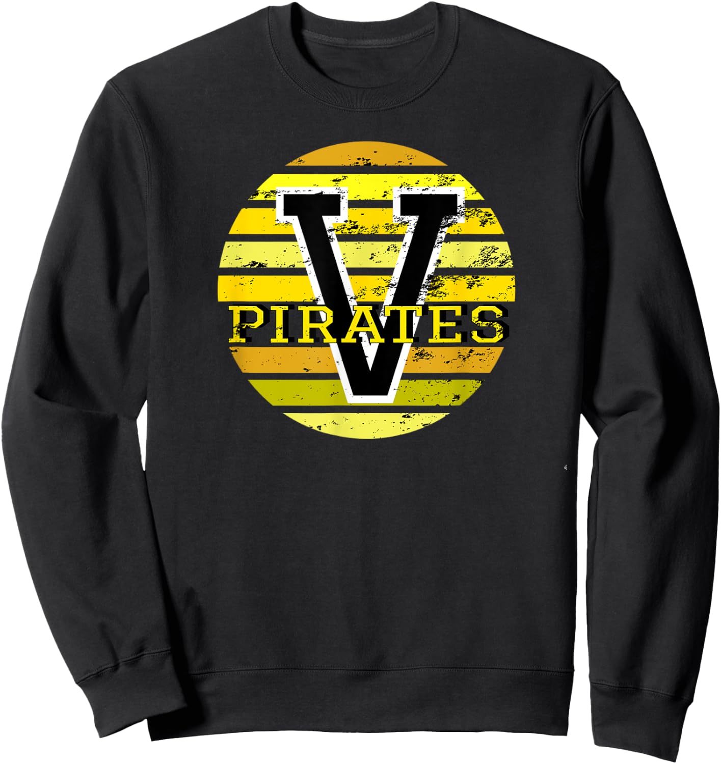 V Vidor Pirates Black & Gold School Mascot Spirit T Shirt Sweatshirt - Sweatshirt | Black