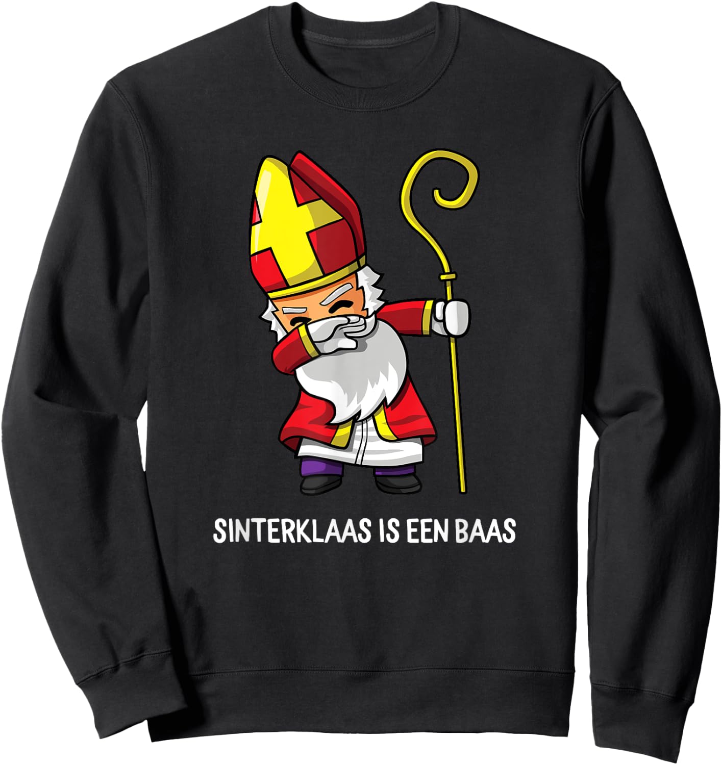 Dabbing Sinterklaas Is Een Baas Dutch Holiday Sint Sweatshirt - Sweatshirt | Black
