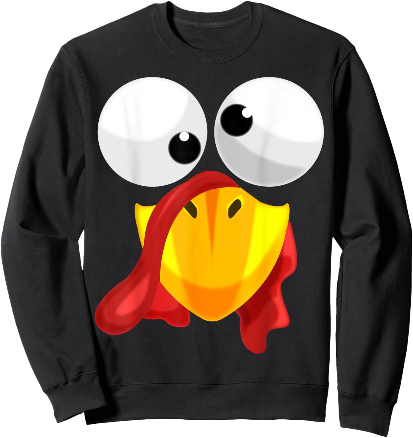 Kids Crazy Turkey Face Clothes Gift Outfit Thanksgiving Sweatshirt - Sweatshirt | Black