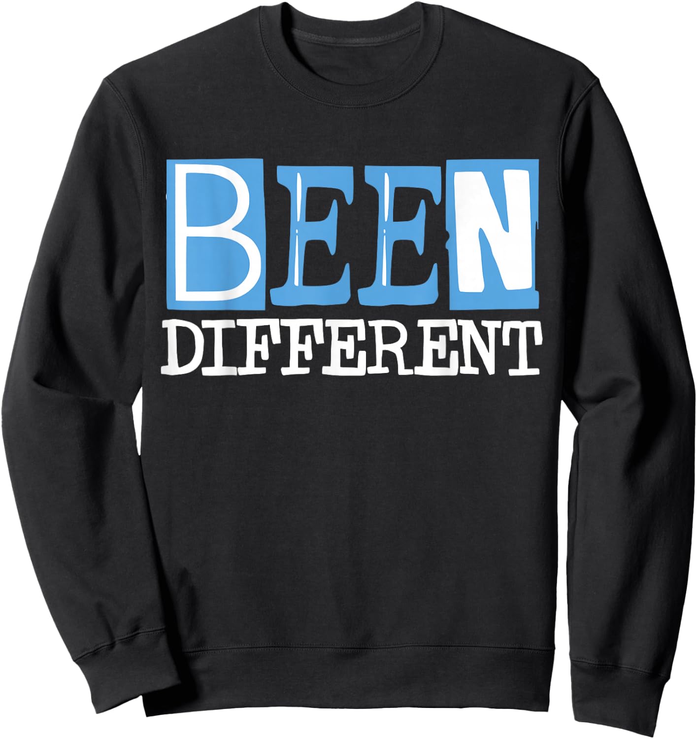 University Blue Black White Match Sweatshirt - Sweatshirt | Black