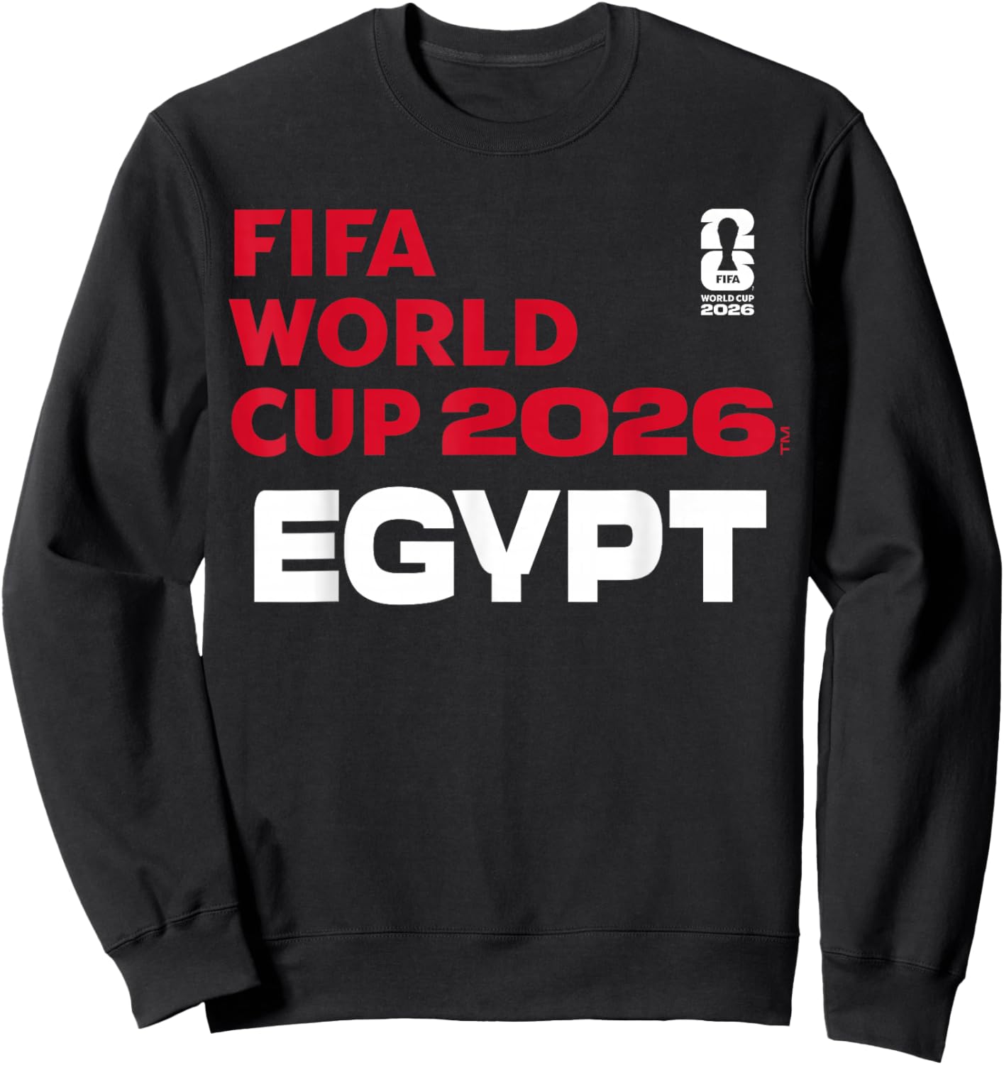 FIFA World CUP26 Egypt Block Letters Sweatshirt - Sweatshirt | Black