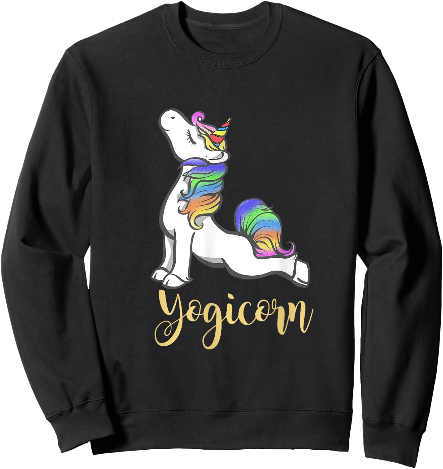 Women Yogicorn Unicorn Yoga Sweatshirt - Sweatshirt | Black