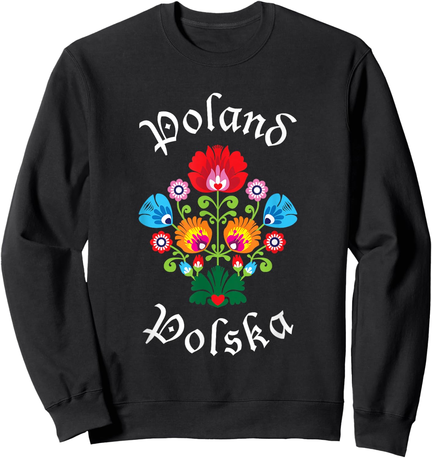 POLAND | Folk Art WYCINANKI Polska, Polish Folklore Fest Sweatshirt - Sweatshirt | Black