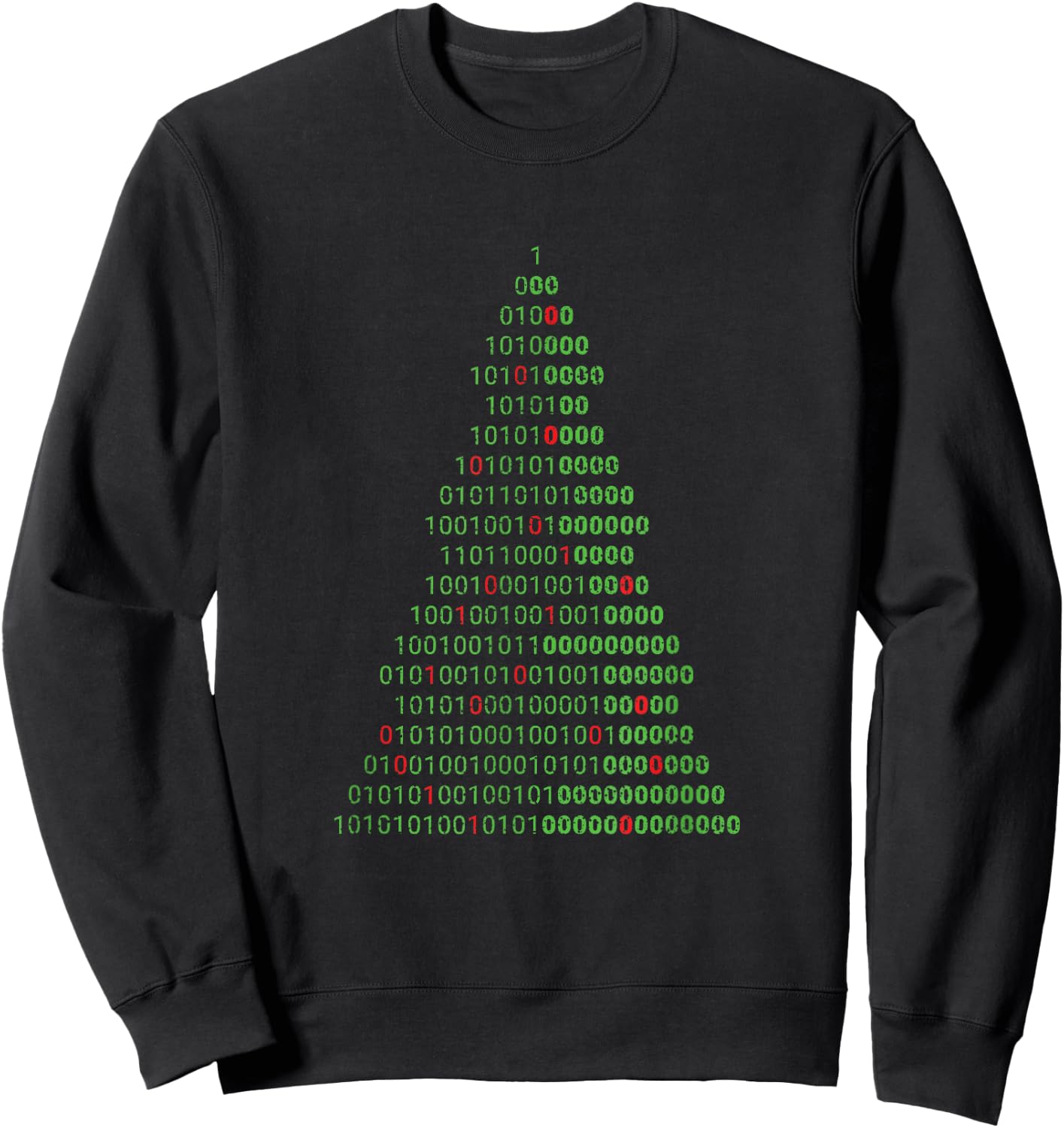 Funny Binary Christmas Tree Computer Programmers and Geek Sweatshirt - Sweatshirt | Black