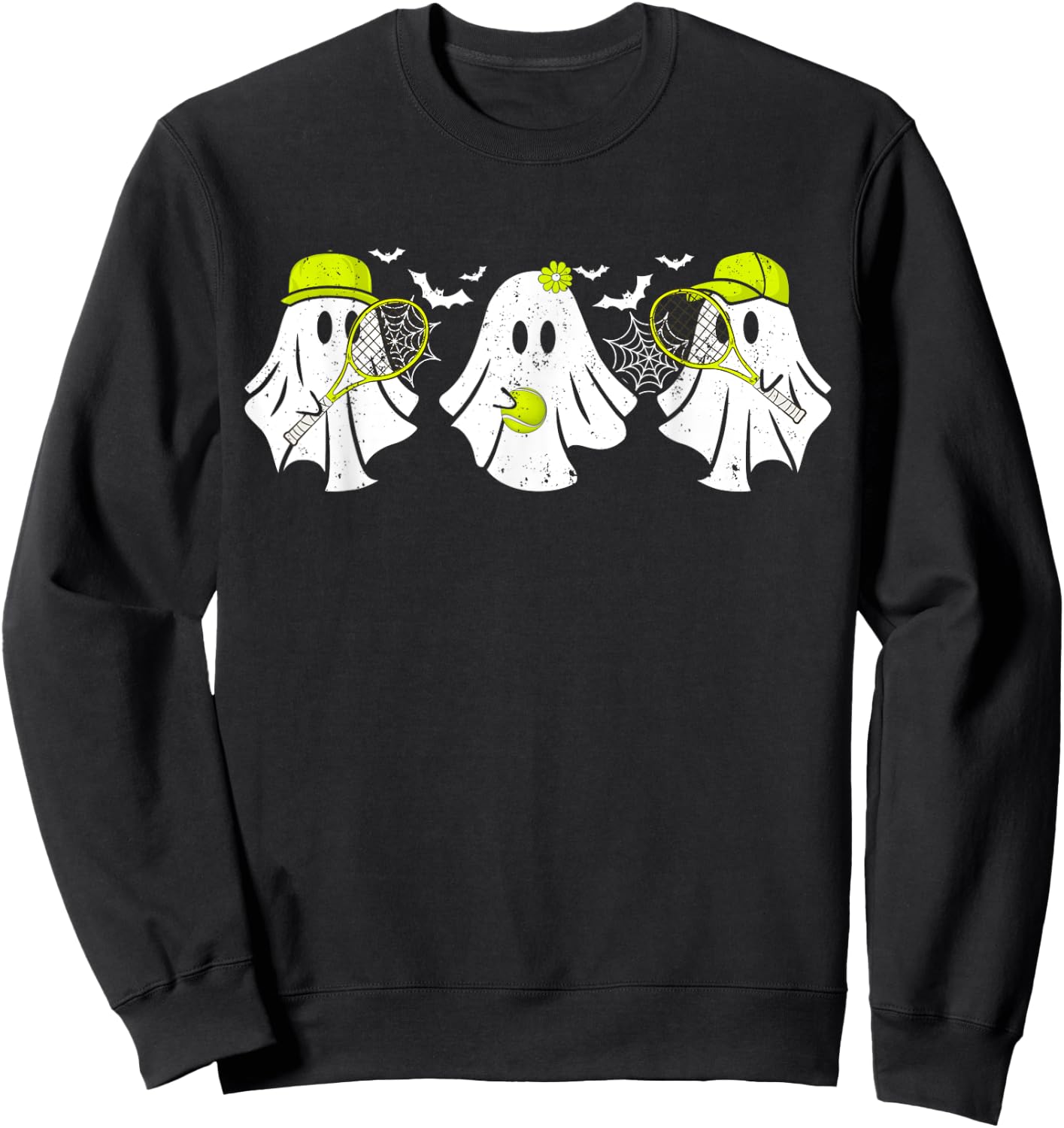 Ghost Tennis Player Funny Halloween Costume Women Sweatshirt - Sweatshirt | Black