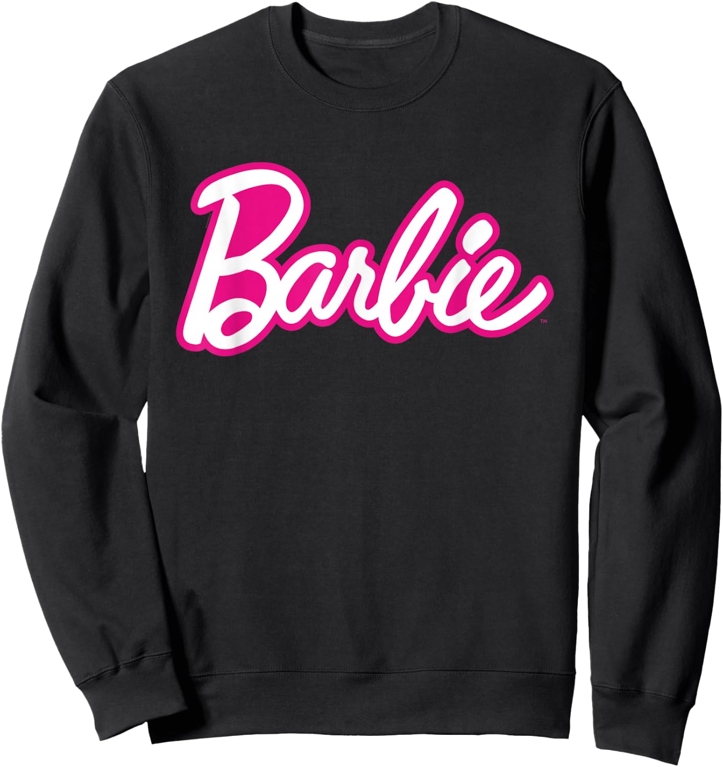 Barbie Current Pink and White Script Logo Sweatshirt - Sweatshirt | Black