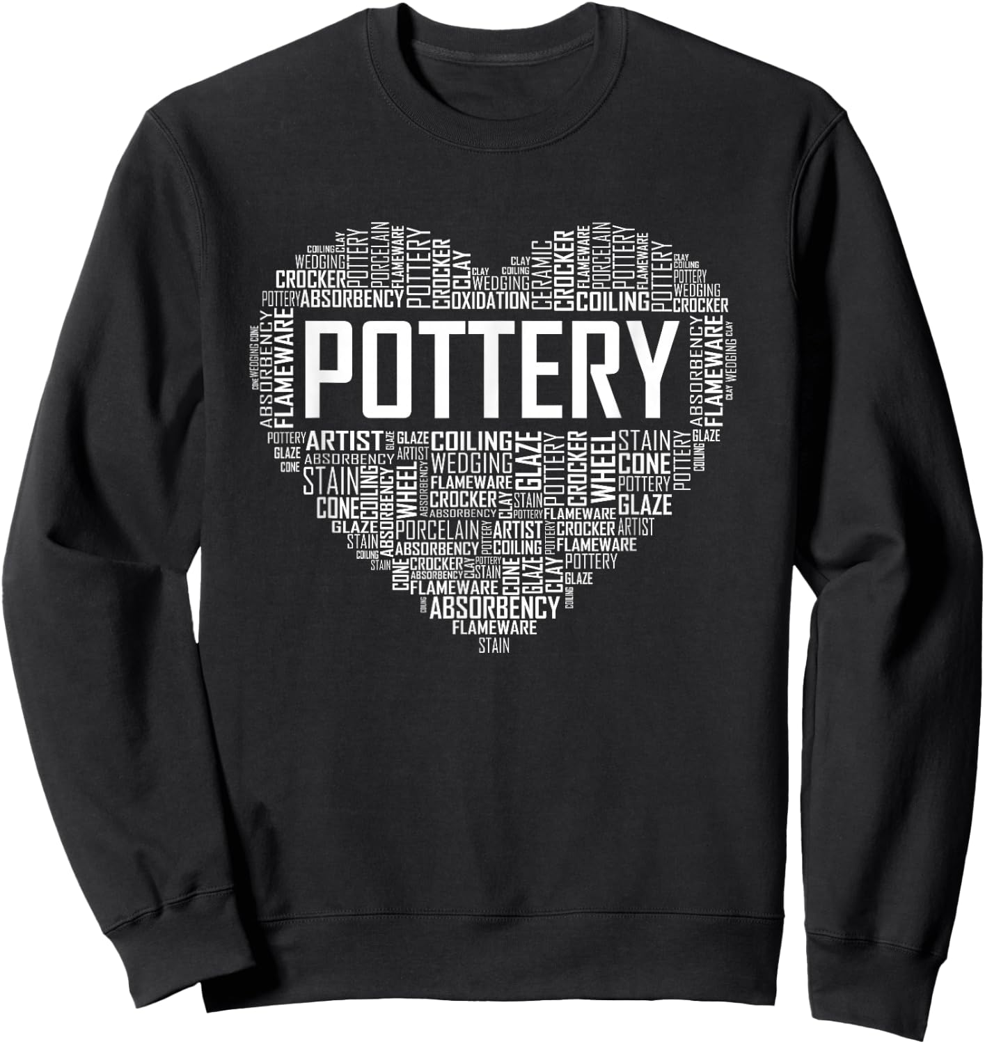 Proud Clay Pottery Heart for Ceramic Artists Sweatshirt - Sweatshirt | Black