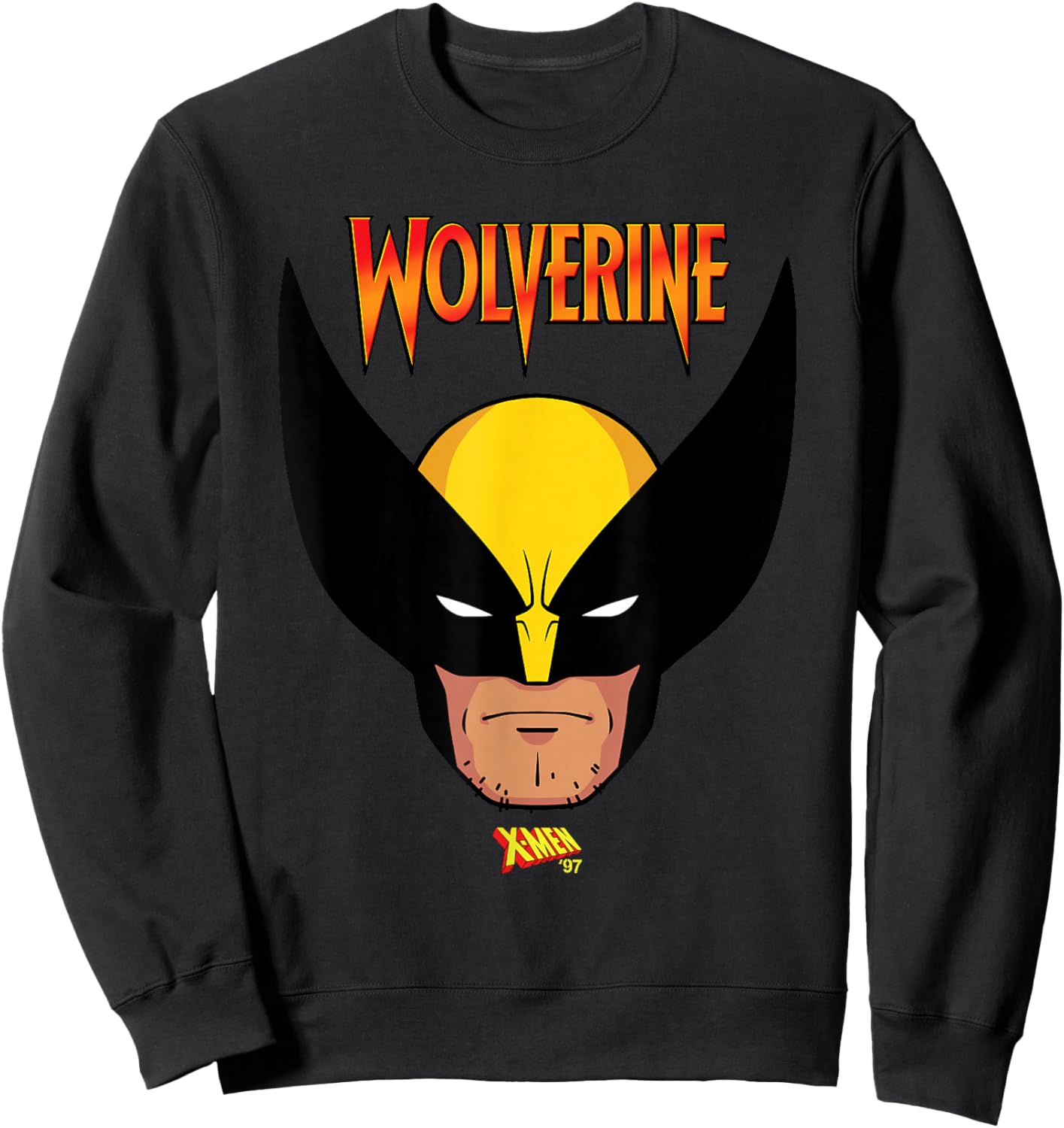Marvel X-Men '97 Wolverine Logan Mutant Hero Big Face Sweatshirt - Sweatshirt | Black