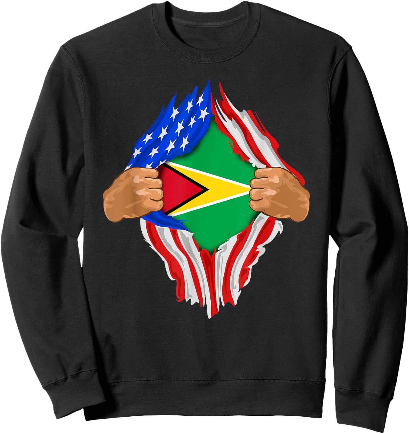 Guyanese Blood Inside Me | Guyana Flag Gift Sweatshirt - Sweatshirt | Black