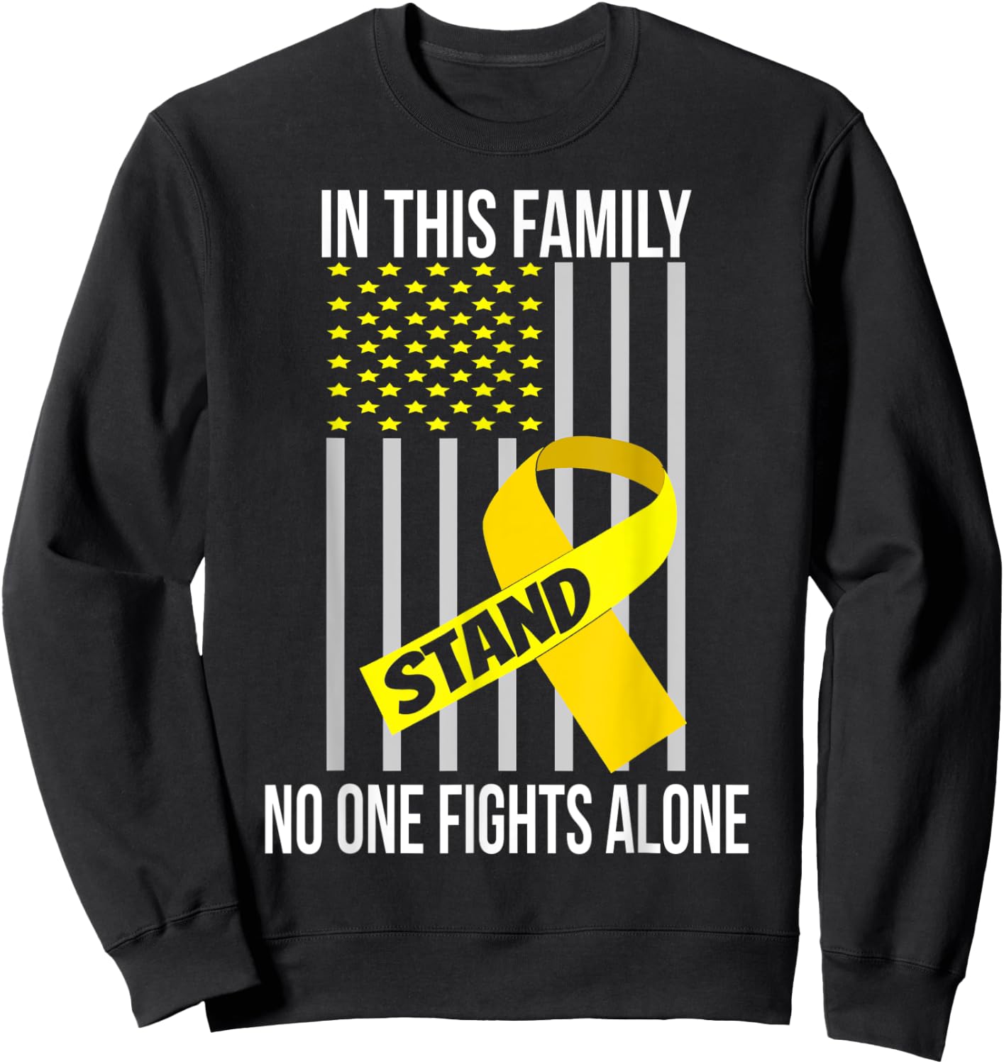 USA Flag Spina Bifida Ribbon Spina Bifida Awareness Sweatshirt - Sweatshirt | Black
