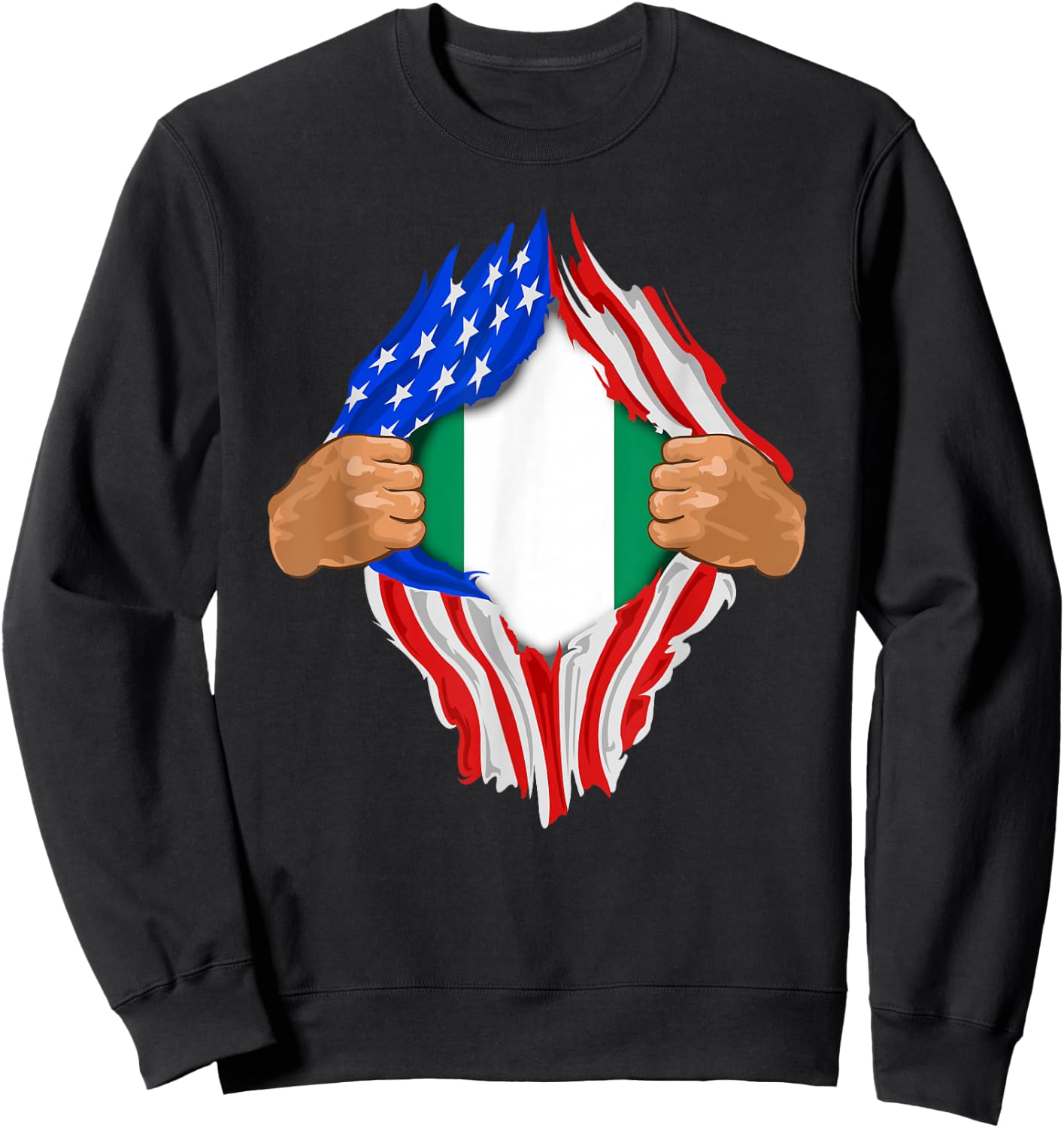 Nigerian Blood Inside Me | Nigeria Flag Gift Sweatshirt - Sweatshirt | Black