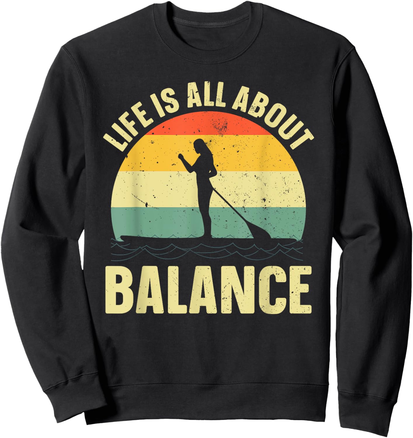 Paddleboard Art Women Paddleboarding Paddle Board Sweatshirt - Sweatshirt | Black