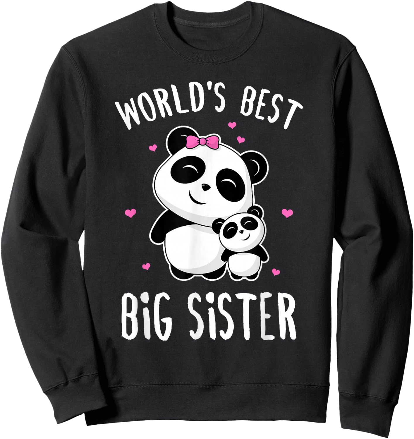 World's Best Big Sister - Cute Pandas Panda Siblings Gift Sweatshirt - Sweatshirt | Black
