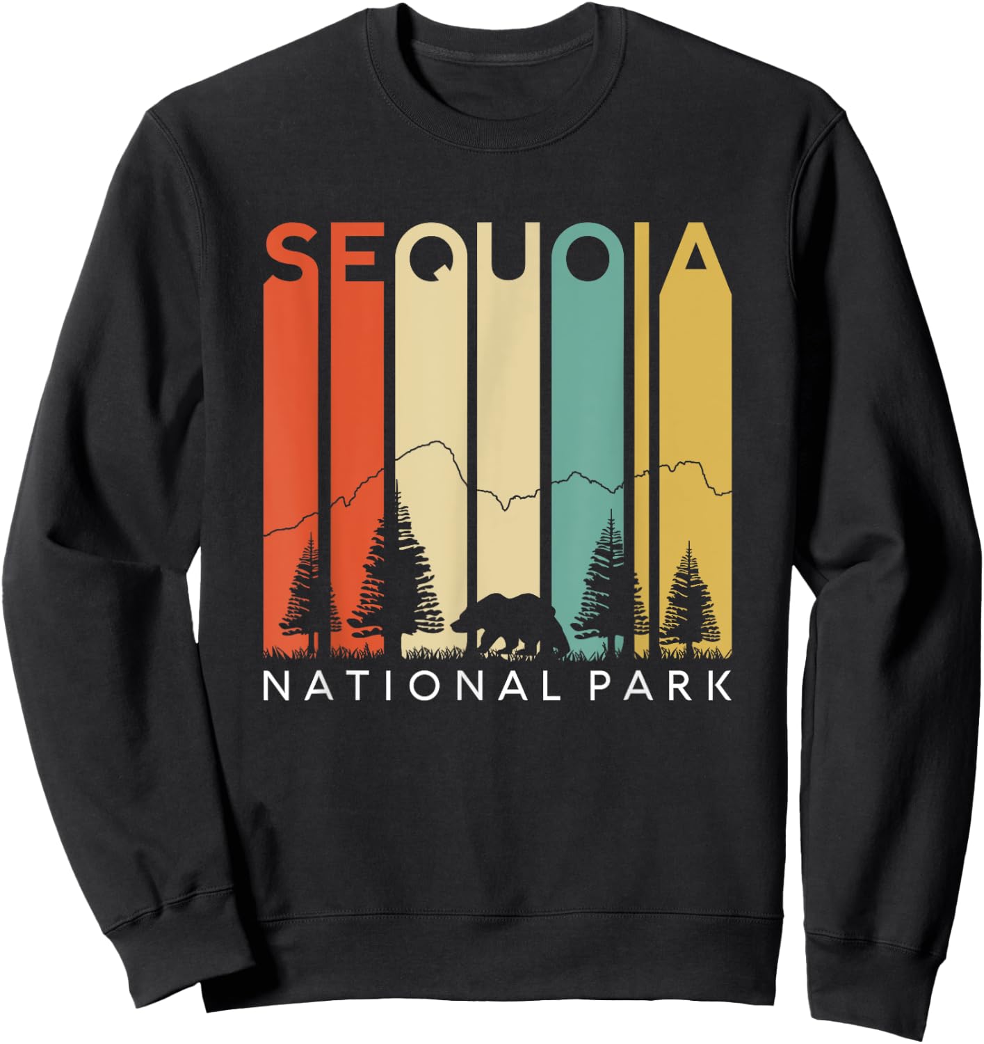 Sequoia National Forest Retro Camping California Kern River Sweatshirt - Sweatshirt | Black