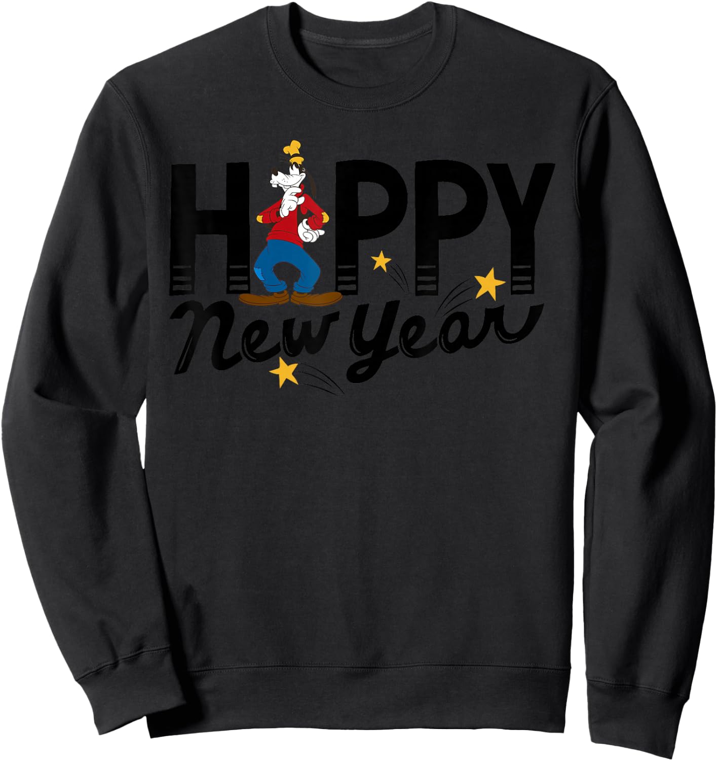 Disney Vintage Goofy Happy New Year Sweatshirt - Sweatshirt | Black